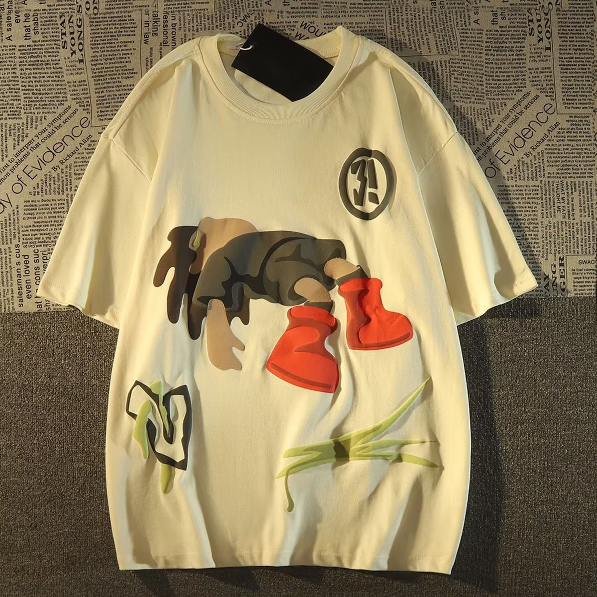 Cartoon Printed T-shirt Top For Men