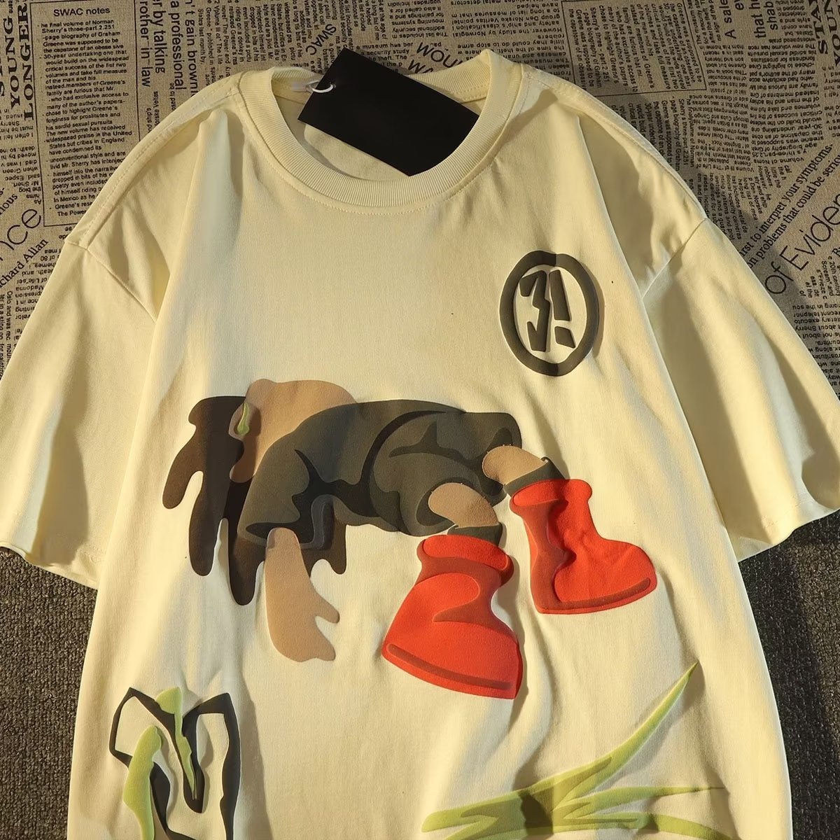 Cartoon Printed T-shirt Top For Men